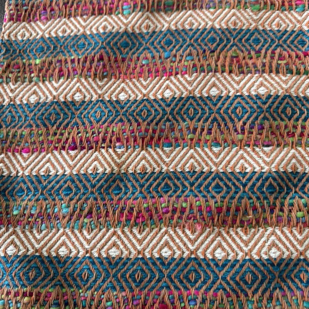Woven Table Runner Textile with Pom Poms‎ Folk-art 106